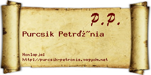 Purcsik Petrónia névjegykártya